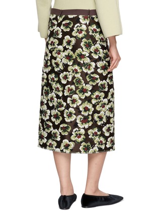 背面 - 点击放大 - MS MIN - Floral Print Wrap Midi Skirt