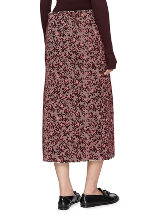 背面 - 点击放大 - MS MIN - Fluid Waist Cross Stich Jacquard Knit Midi Skirt 