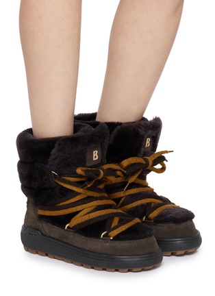 模特儿示范图 - 点击放大 - BOGNER SHOES - CHAMONIX S 10 E 绒面皮拼接雪山靴