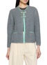 首图 - 点击放大 - JOVENS - Contrast Trim Melange Knit Cardigan