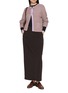 模特儿示范图 - 点击放大 - JOVENS - Contrast Trim Melange Knit Cardigan