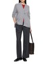 模特儿示范图 - 点击放大 - JOVENS - V-neck Pankou Knot Button Knit Cardigan