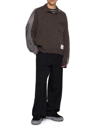 模特儿示范图 - 点击放大 - MIHARA YASUHIRO - Combined Knit Sweatshirt