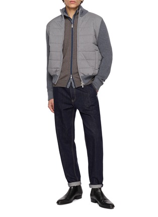 模特儿示范图 - 点击放大 - EQUIL - Double-Placket Zip-Up Cardigan