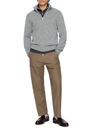 模特儿示范图 - 点击放大 - EQUIL - Marled Half-Zip Knit Sweater