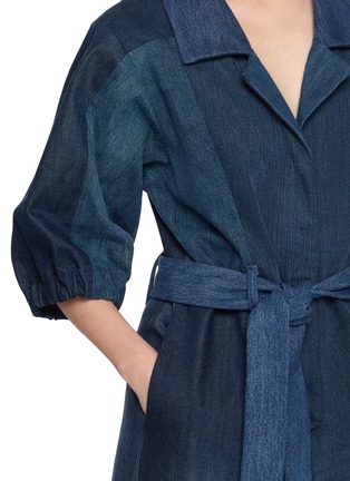  - E.L.V. DENIM - Classic Belted Patchwork Denim Jumpsuit