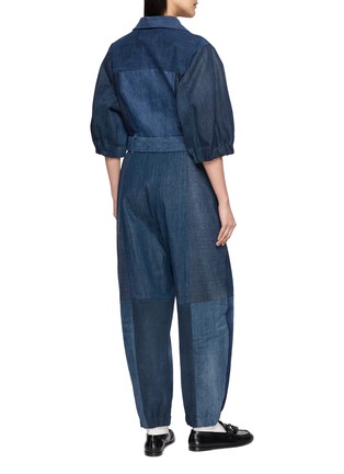 背面 - 点击放大 - E.L.V. DENIM - Classic Belted Patchwork Denim Jumpsuit