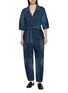 首图 - 点击放大 - E.L.V. DENIM - Classic Belted Patchwork Denim Jumpsuit