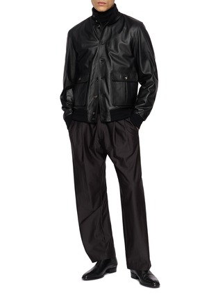 模特儿示范图 - 点击放大 - VALSTAR - Valstarino High Neck Leather Jacket