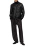 模特儿示范图 - 点击放大 - VALSTAR - Valstarino High Neck Leather Jacket