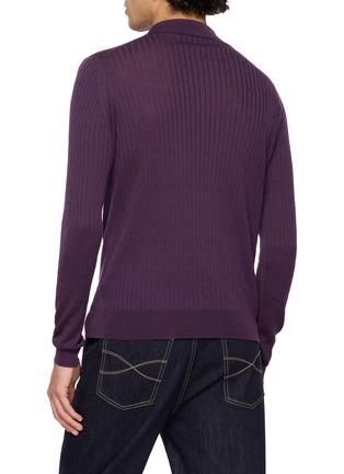 背面 - 点击放大 - JOHN SMEDLEY - Standard Fit Merino Wool Cable Polo