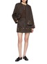 模特儿示范图 - 点击放大 - LAOWLA - Coffee Tree Embroidered Blazer Jacket