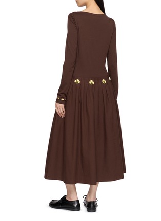 背面 - 点击放大 - LAOWLA - Flower Detail Long Sleeve Midi Dress