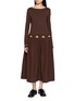 首图 - 点击放大 - LAOWLA - Flower Detail Long Sleeve Midi Dress