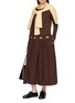 模特儿示范图 - 点击放大 - LAOWLA - Flower Detail Long Sleeve Midi Dress