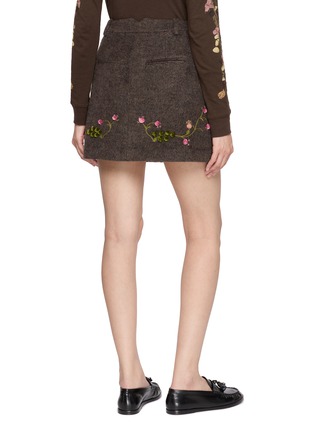 背面 - 点击放大 - LAOWLA - Coffee Tree Embroidered Mini Skirt