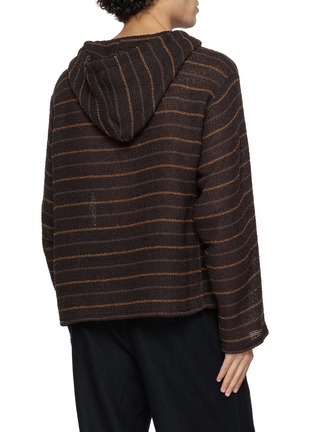 背面 - 点击放大 - ANCELLM - Textured Striped V-Neck Hoodie