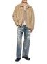 模特儿示范图 - 点击放大 - ANCELLM - Zip Up Knit Cardigan