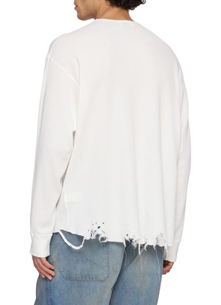 背面 - 点击放大 - ANCELLM - Damaged Waffle Crewneck T-Shirt