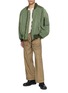 模特儿示范图 - 点击放大 - ANCELLM - Distressed Reversible Bomber Jacket