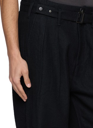  - ANCELLM - Pleated Integrated Belt Wool Wide Leg Pants