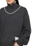  - MIHARA YASUHIRO - Faux Pearl Neckline Distressed Knit Sweater