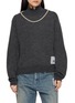 首图 - 点击放大 - MIHARA YASUHIRO - Faux Pearl Neckline Distressed Knit Sweater