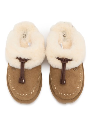 细节 - 点击放大 - UGG - Coquette Stitch Suede Shearling Slides