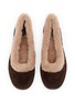 细节 - 点击放大 - UGG - Zora Suede Shearling Ballet Flats