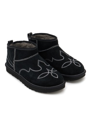 细节 - 点击放大 - UGG - Classic Ultra Mini Suede Shearling Western Boots