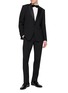 模特儿示范图 - 点击放大 - LARDINI - Soiree Satin Waistband Straight Leg Pants