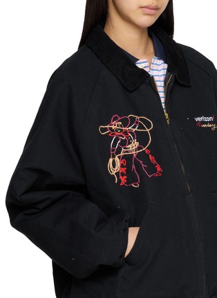  - SUNDAYFRUITMARKET - Cowboy Embroidered Upcycled Zip Up Jacket