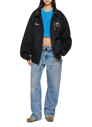 模特儿示范图 - 点击放大 - SUNDAYFRUITMARKET - Embroidered Upcycled Button Up Jacket