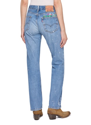 背面 - 点击放大 - SUNDAYFRUITMARKET - Upcycled Embroidered Straight Leg Cotton Denim Jeans