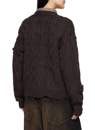 背面 - 点击放大 - MIHARA YASUHIRO - X PINK HOUSE Bear Appliqué Cable Knit Cardigan