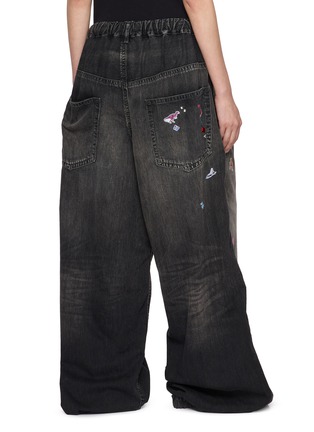 背面 - 点击放大 - MIHARA YASUHIRO - Kids Sticker Print Wide Leg Cotton Denim Jeans