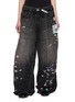 首图 - 点击放大 - MIHARA YASUHIRO - Kids Sticker Print Wide Leg Cotton Denim Jeans
