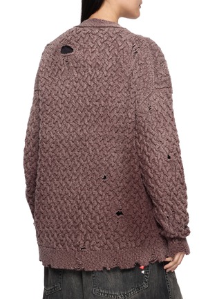 背面 - 点击放大 - MIHARA YASUHIRO - Sun Faded Distressed Knit Cardigan