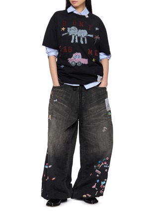 模特儿示范图 - 点击放大 - MIHARA YASUHIRO - Kids Doodle Print Cotton T-Shirt