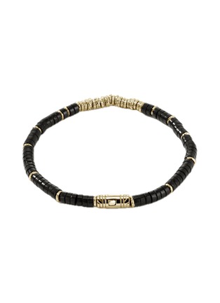 细节 - 点击放大 - JOHN HARDY - Heishi 14K Gold Onyx Bead Bracelet — Size UM