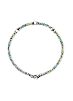 细节 - 点击放大 - JOHN HARDY - Heishi Sterling Silver Peridot Sky Blue Topaz Lemon Quartz Beaded Bracelet — Size UM