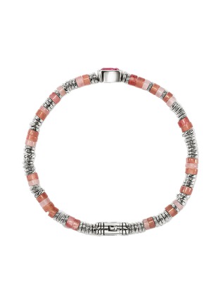 细节 - 点击放大 - JOHN HARDY - Heishi Sterling Silver Rhodolite Red Quartz Rhodochrosite Pink Opal Beaded Bracelet — Size UM
