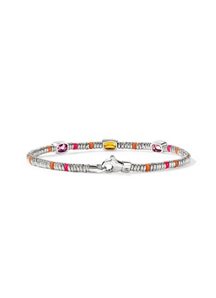 细节 - 点击放大 - JOHN HARDY - Heishi Sterling Silver Orange Citrine Rhodolite Pink Tourmaline Beaded Bracelet — Size US