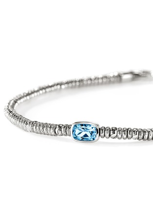 细节 - 点击放大 - JOHN HARDY - Heishi Sterling Silver Swiss Blue Topaz Rondel Bracelet — Size UM