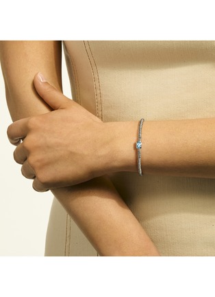  - JOHN HARDY - Heishi Sterling Silver Swiss Blue Topaz Rondel Bracelet — Size UM
