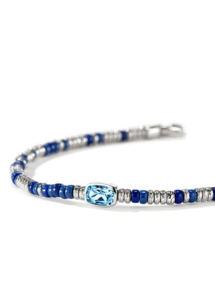  - JOHN HARDY - Heishi Sterling Silver Swiss Blue Topaz Beaded Bracelet — Size UXS