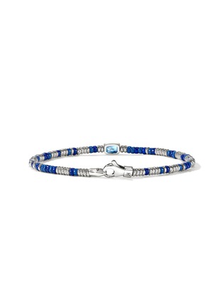 细节 - 点击放大 - JOHN HARDY - Heishi Sterling Silver Swiss Blue Topaz Beaded Bracelet — Size UM