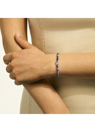  - JOHN HARDY - Heishi Sterling Silver Swiss Blue Topaz Beaded Bracelet — Size UM
