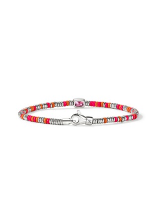 细节 - 点击放大 - JOHN HARDY - Heishi Sterling Silver Rhodolite Beaded Bracelet — Size US