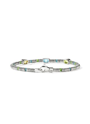 细节 - 点击放大 - JOHN HARDY - Heishi Sterling Silver Peridot Sky Blue Topaz Lemon Quartz Beaded Bracelet — Size UXS